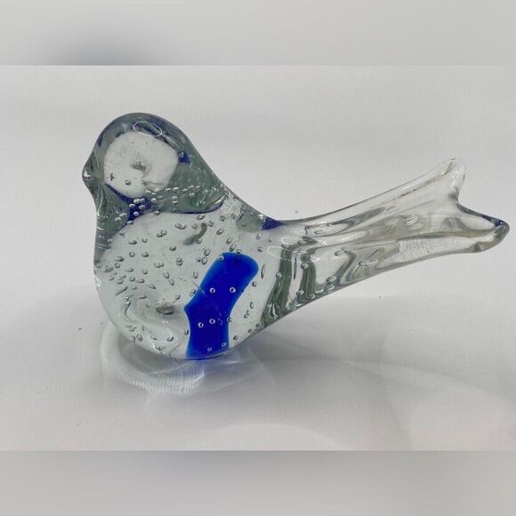 Vintage Blown Glass Art Bird Figure Paperweight 5 x 3.5” - Picture 4 of 6